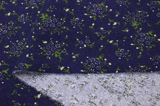 Теплый хлопок Мелкое соцветие на фиолетово-чернильном, СОРТ2, ш.1.45м, хлопок-100%, 160гр/м.кв - Купава фото 6