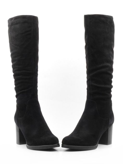 02-M19-650 BLACK Сапоги женские (натуральная замша, натуральный мех (полностью)) - Фабричный китай фото 12