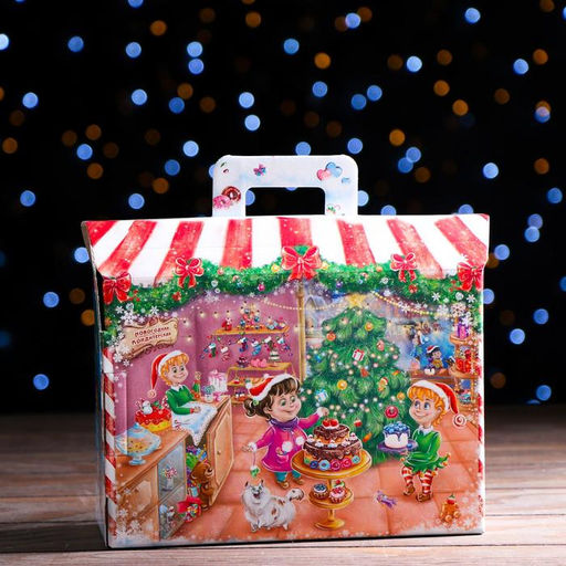 Цена за 5 шт. Подарочная коробка Новогодняя кондитерская 25 х 9 х 19,5 см, - Simaland фото 2