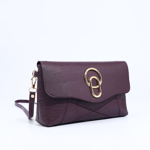 Сумка кросс-боди женская, длинный ремень, на магните, 24×6×14 см, фиолетовая