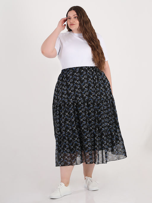 Многоярусная юбка больших размеров шифон