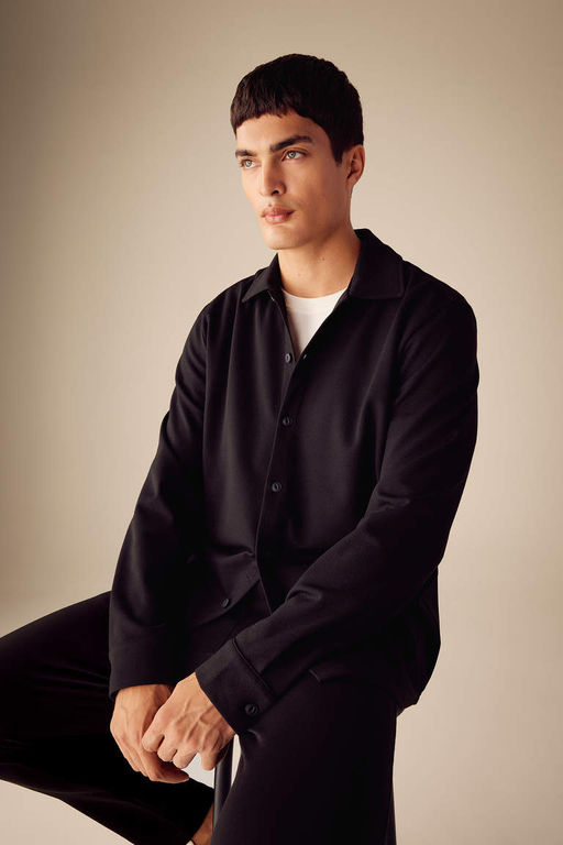 Рубашка стандартного кроя с длинным рукавом - Defacto фото 3