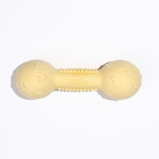 Игрушка плавающая для собак Топ-гантель Пижон Premium, вспененный TPR, 11,5 см, жёлтая  фото 2