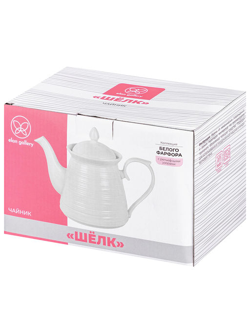 Чайник 900 мл 23*13*16,5 см "Шелк", фарфор