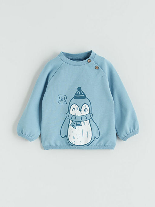 Bask?l? Erkek Bebek Pijama Tak?m?