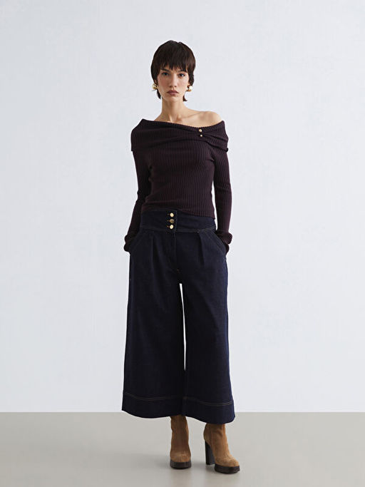 Kay?k Yaka Kad?n Triko Kazak