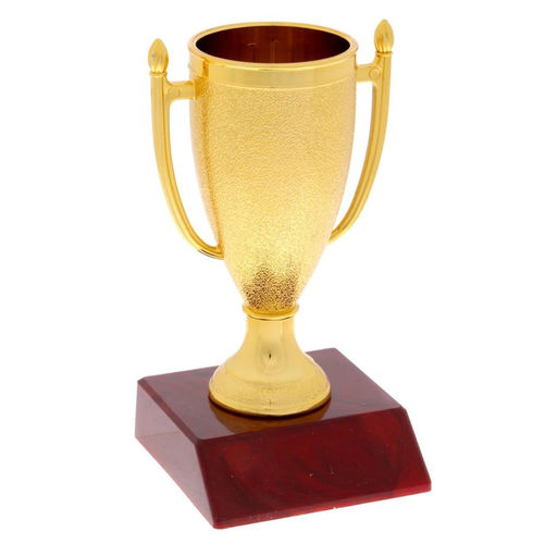 Кубок 103, наградная фигура, золото, подставка пластик, 12×6.3×6.3 см