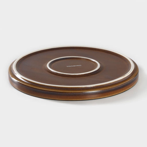 Десертная тарелка Magistro Garland, d=18.2 см, фарфор, синяя, коричневая  фото 3