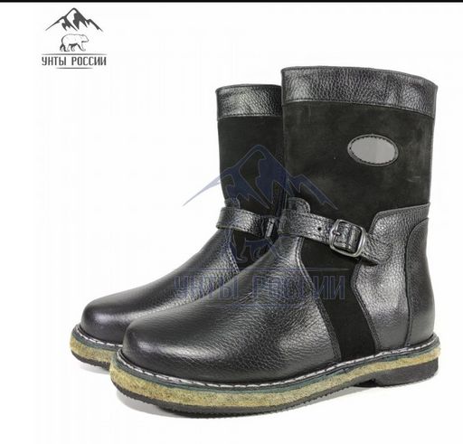 Монголки детские черные, войлочная подошва