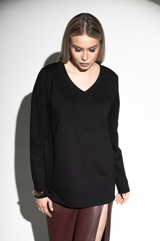 Лонгслив с V- образным вырезом