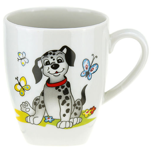 Кружка детская фарфоровая Озорные щенки 210мл, д7см, h8см, форма Глория (Россия)