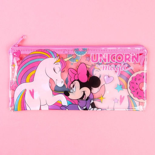 Пенал мягкий, 1 отделение, 95×205 мм, ПВХ, «Минни Маус и единорог»