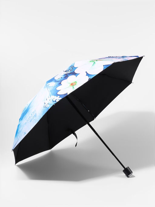 Зонт механический Воздушные цветы, эпонж, 4 сложения, 8 спиц, R=48/55 см, d=96 см, МИКС