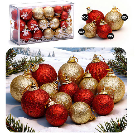 Набор новогодних украшений Красно-золотые мотивы - Снеговичок фото 2