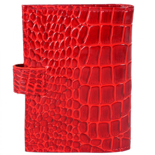 Обложка для авто+паспорт-Croco-ВП-1021 с хляст, натуральная кожа красный крокодил (203) 214083  фото 2