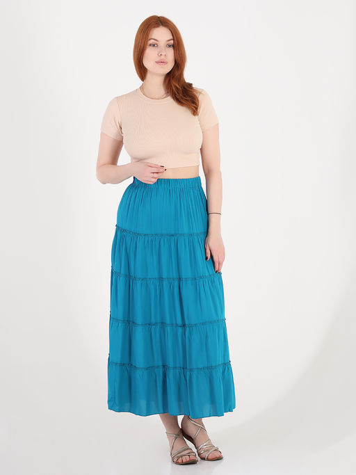 Многоярусная юбка больших размеров - Almond фото 2