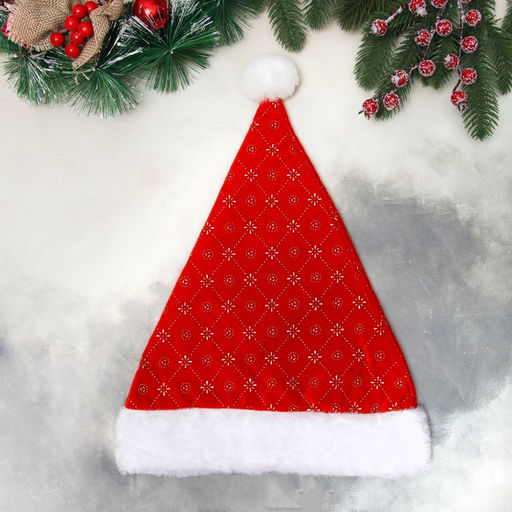 Колпак новогодний Орнамент сеточка 30х37 см, красный - Зимнее волшебство фото 2