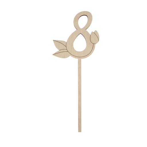 Заготовка для декорирования Mr. Carving ВД-270 Украшение для торта 8 марта фанера 17 х 7 х 0.4 см СК/Распродажа