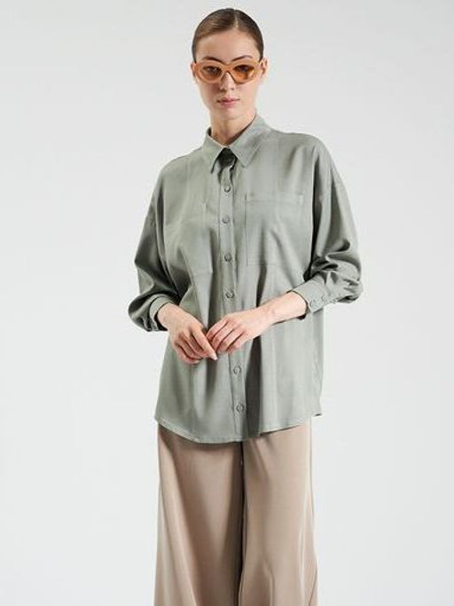 Рубашка с прострочкой спереди OD-663-2 - Tantino фото 7