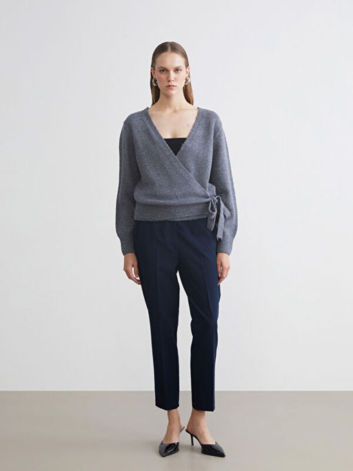 Kruvaze Yaka Kad?n Triko Kazak