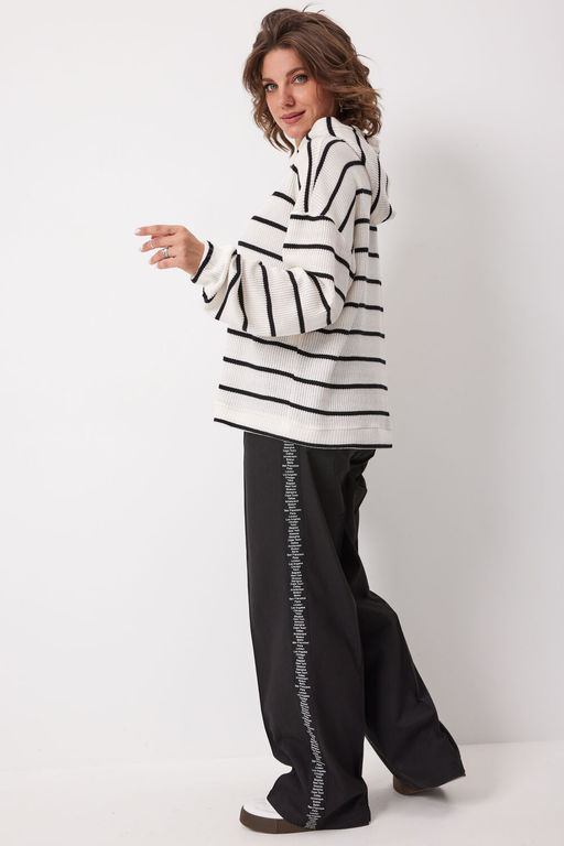 Худи BegiModa 4137 Чёрно-белый