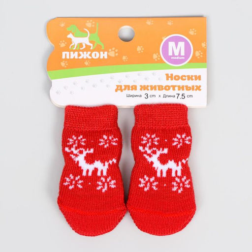 Носки нескользящие Олени, M (3/4?7 см), набор 4 шт. - Пижон фото 2