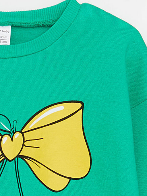 Bisiklet Yaka Bask?l? K?z Bebek Sweatshirt - Waikiki фото 2