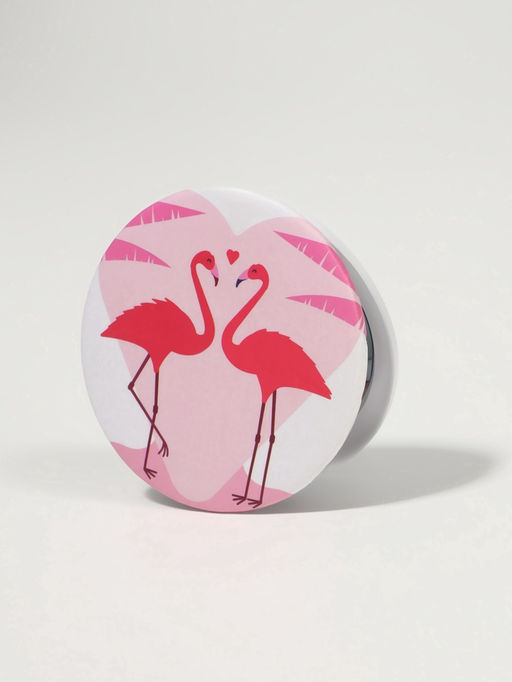 Цена за 2 шт. Зеркало складное «Фламинго», d=7.5 см, розовое