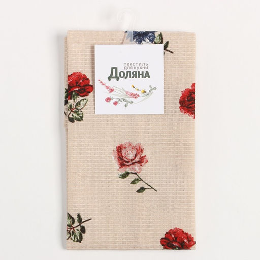 Цена за 2 шт. Кухонное полотенце Доляна. Цветочки, 28?46 см, 100% хлопок, вафля 160 г/м?