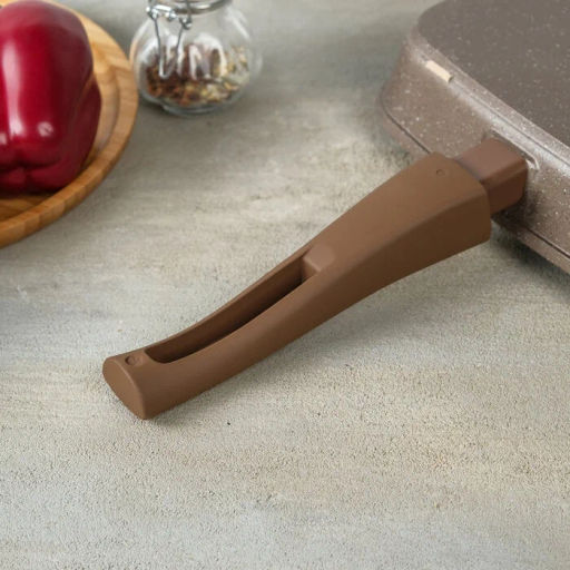 Сковорода-гриль квадр.24*24 АП Гранит brown со съемной ручкой и стекл. крышкой арт.С064806 /Мечта/  фото 15