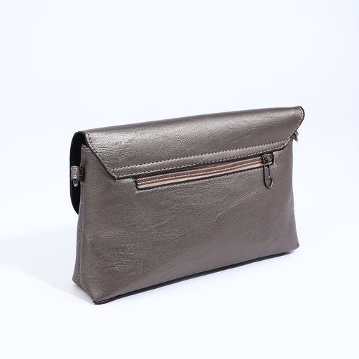 Сумка женская кросс-боди на магните, 24×6×14 см, однотонная, бронзовая