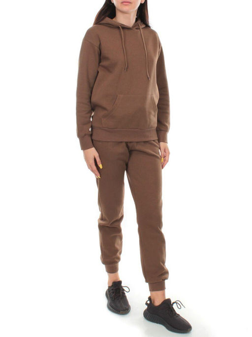 H108 BROWN Костюм спортивный женский (хлопок 90%, полиэстер 10%)