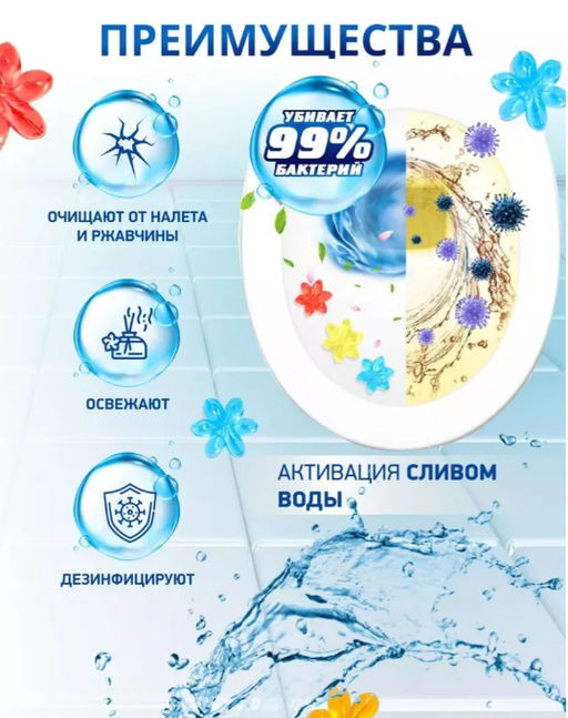 Набор 2шт. Гелевый освежитель для унитаза с дозатором, Роза