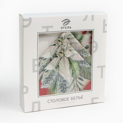 Набор новогодний «Этель. Рождественский венок»: скатерть 110×150 см, с ВГМО, салфетки 40×40 см, 4 шт.
