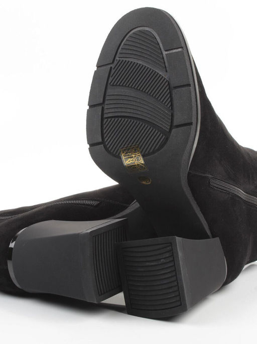 04-M3-9203 BLACK Ботильоны зимние женские (натуральная замша, натуральный мех)