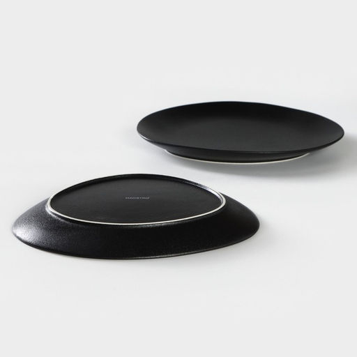 Тарелки Magistro Carbon, 26×23 см, набор 2 шт., фарфор, чёрные