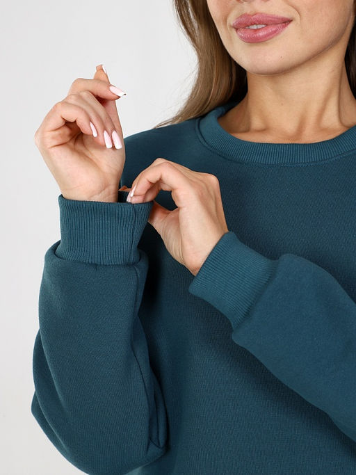 Свитшот женский из футера с начесом Петроль - Амавес-текстиль фото 5