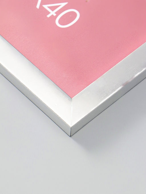 Фоторамка для фото 30×40 см Oframe, пластик, серебро, (пластиковый экран)