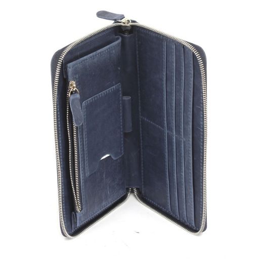 Портмоне/клатч муж Croco ПР-1303 натуральная кожа 2 отд, 8 карм, синий крейзи хорс (228) 250171  фото 3