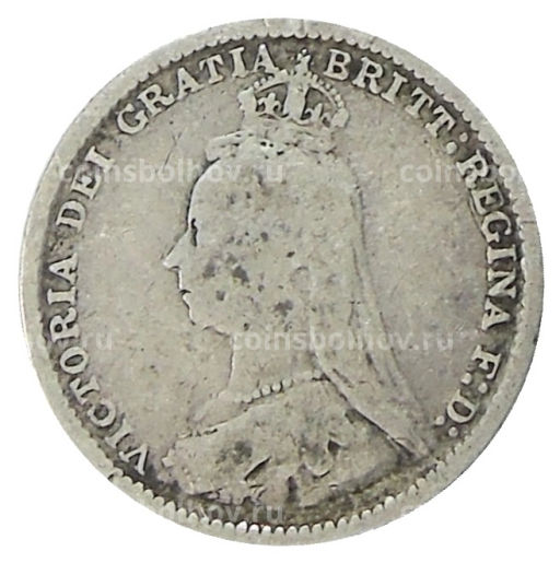 3 пенса 1889 года Великобритания