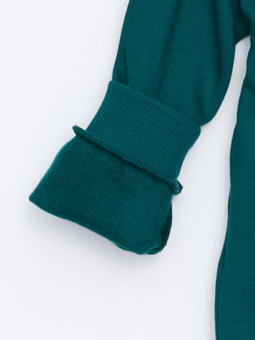 Bisiklet Yaka Bask?l? Erkek Bebek Sweatshirt