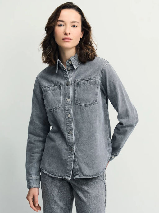 Джинсовая рубашка на пуговицах / Zarina