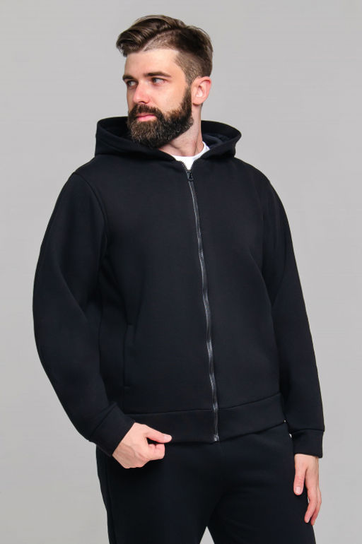 Арт. 69301 Толстовка мужская с начесом 50-58 (5 шт) Цвет:черный