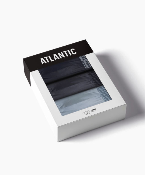 ATLANTIC 3MH-215 Трусы шорты Bamboo - набор 3 шт. темно-синий + голубой + графитовый  фото 7