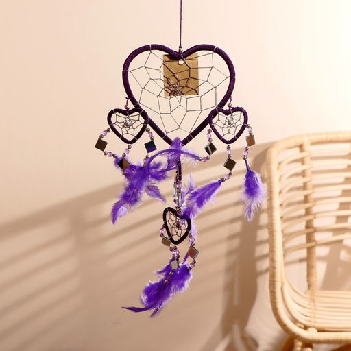 Ловец снов «Пять фиолетовых сердец», 0.7×16×45 см