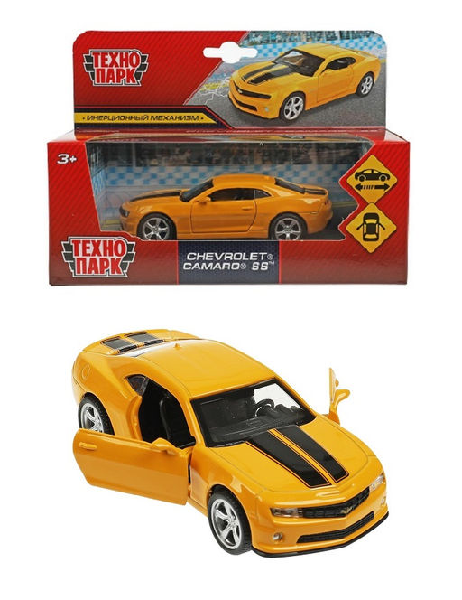 Технопарк. Модель "Chevrolet Camaro SS" металл 11,3 см, двер, инерц, желтый, кор. арт.67326
