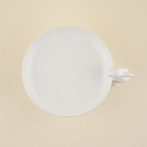 Блюдо сервировочное SL Home «Пасхальные кролики», 30.5×25×15.5 см, доломит, белое