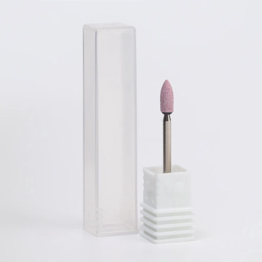 Цена за 2 шт. Фреза корундовая для маникюра «Конус скруглённый», средняя жёсткость, d=3×9 мм, в пластиковом футляре