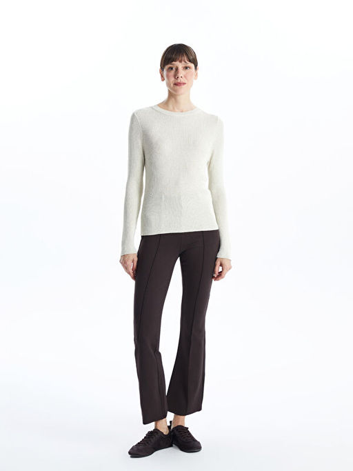 Bisiklet Yaka Parlak G?r?n?ml? Kad?n Triko Kazak