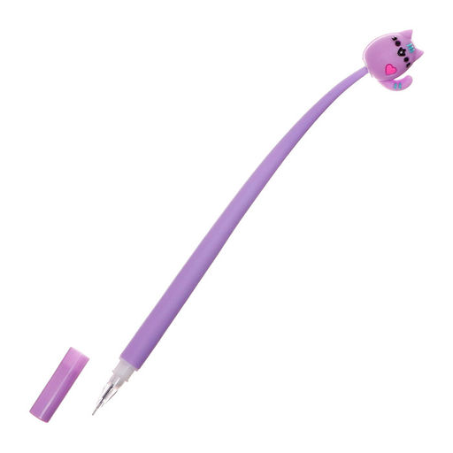 Цена за 48 шт. Ручка - прикол гелевая Котик, синий стержень, МИКС - Calligrata фото 4